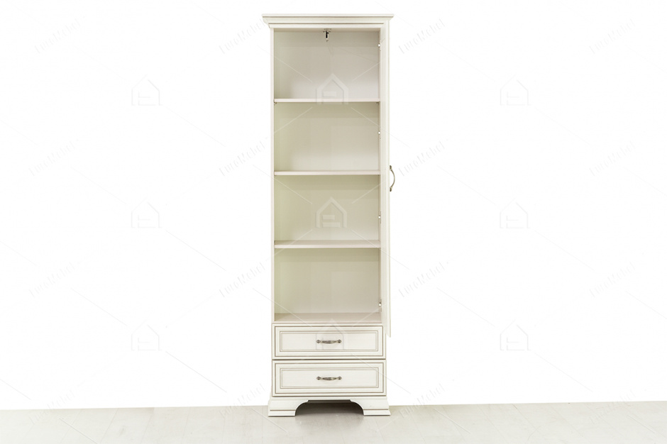 Шкаф пенал 1Д  (Tiffany 1D2S), коллекции Тиффани, Вудлайн Кремовый, Анрэкс (Беларусь)