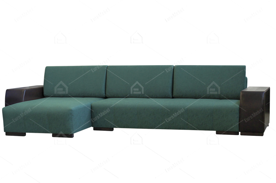 Диван угловой раскладной Дамаск, Magic Green(ПТК)/Экотекс 213, Мебельный Формат (Россия)